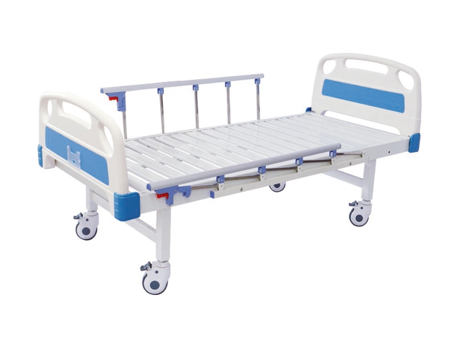 普通病床(M18) ABS床頭條式平板護(hù)理床(四角剎車、六檔護(hù)欄)